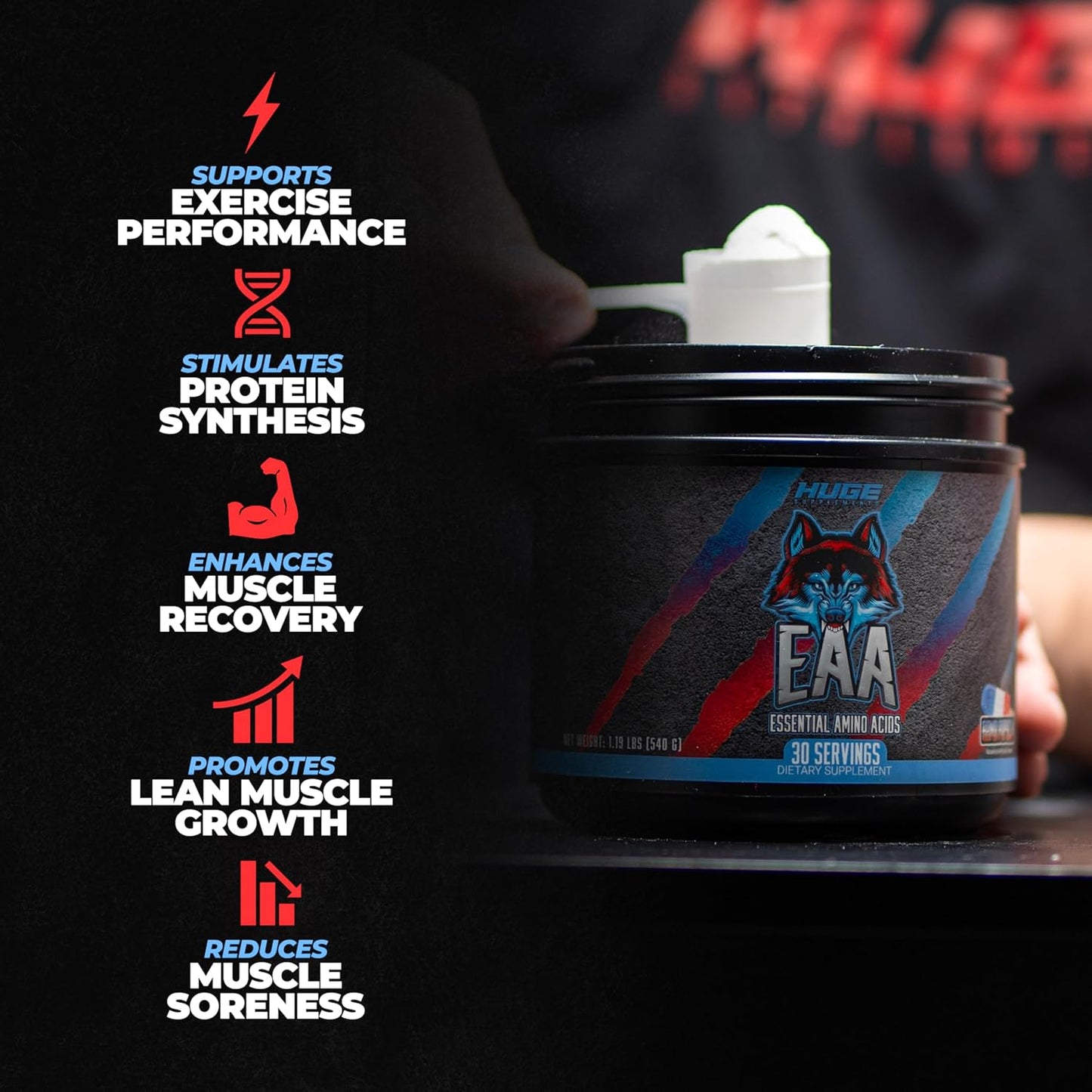 High-Dose Essential Amino Acids & BCAAs Powder for Muscle Growth, Recovery, Performance - 17.73 Oz, Bomb Popsicle Flavor
