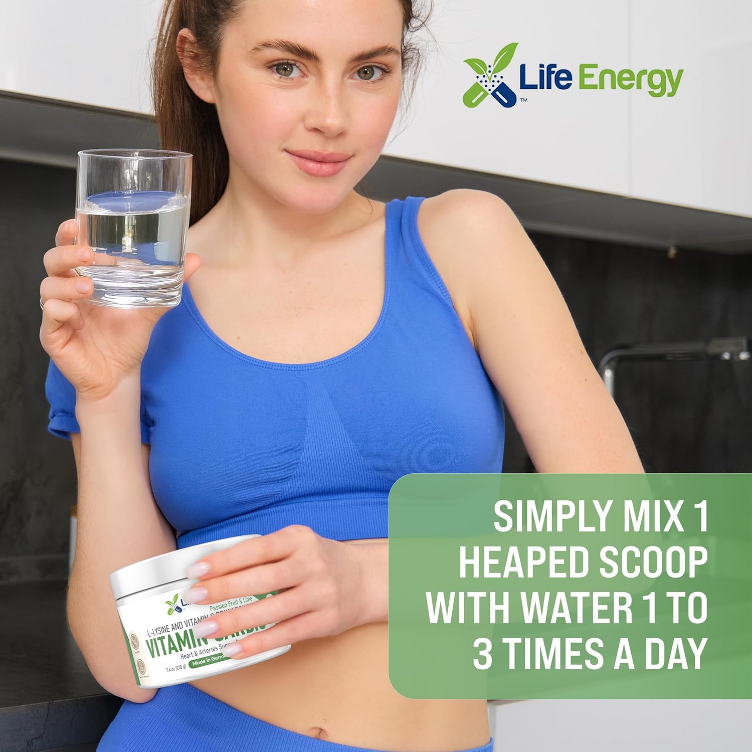 High-Dose Vitamin C & Lysine Drink Powder for Heart & Arteries Support - Life Energy Vitamin Cardio