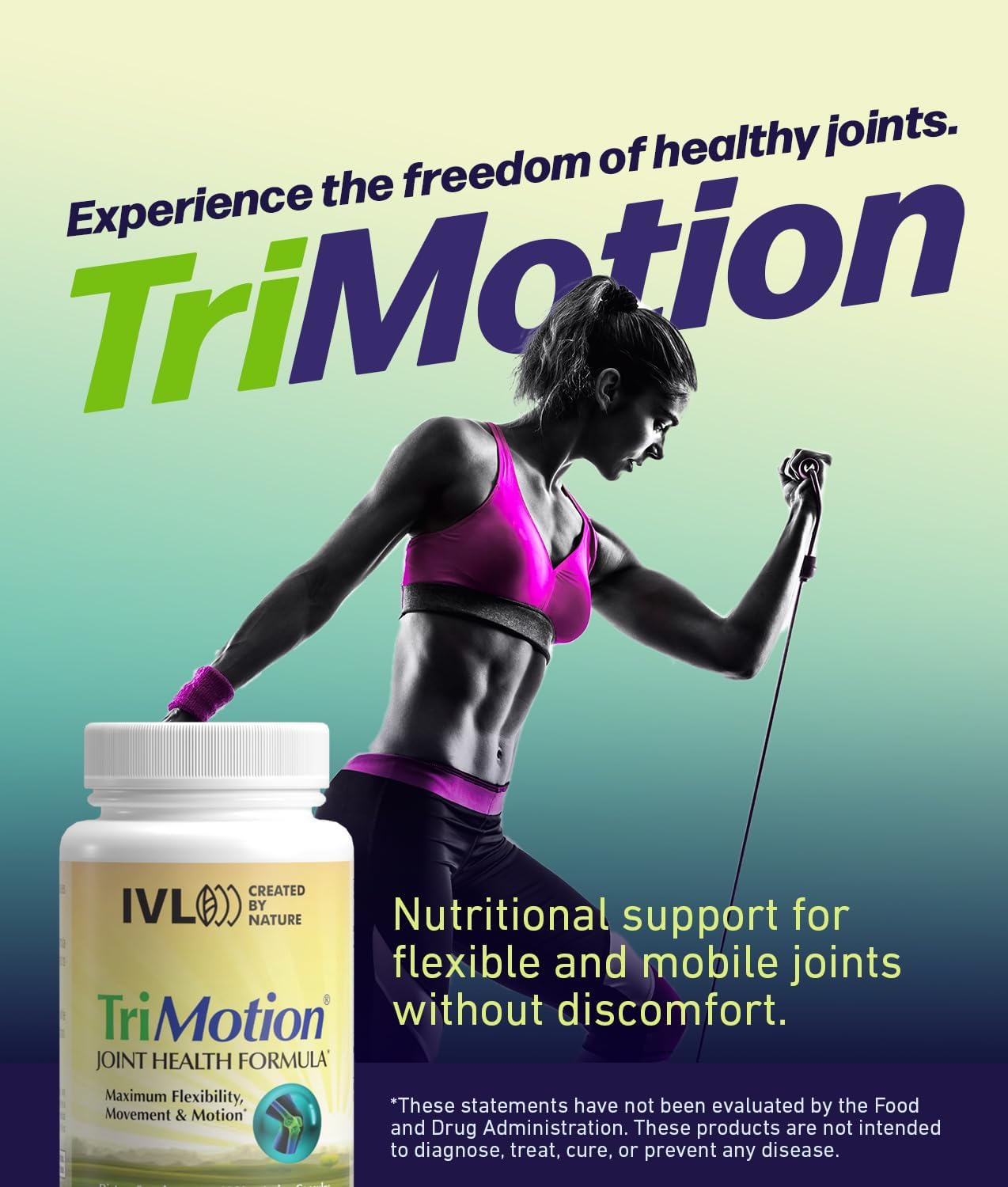 High-Efficacy IVL TriMotion Joint Health Formula for Active Adults - Promotes Optimal Mobility & Flexibility, Premium Relief for Joint Discomfort & Stiffness - 60 Capsules