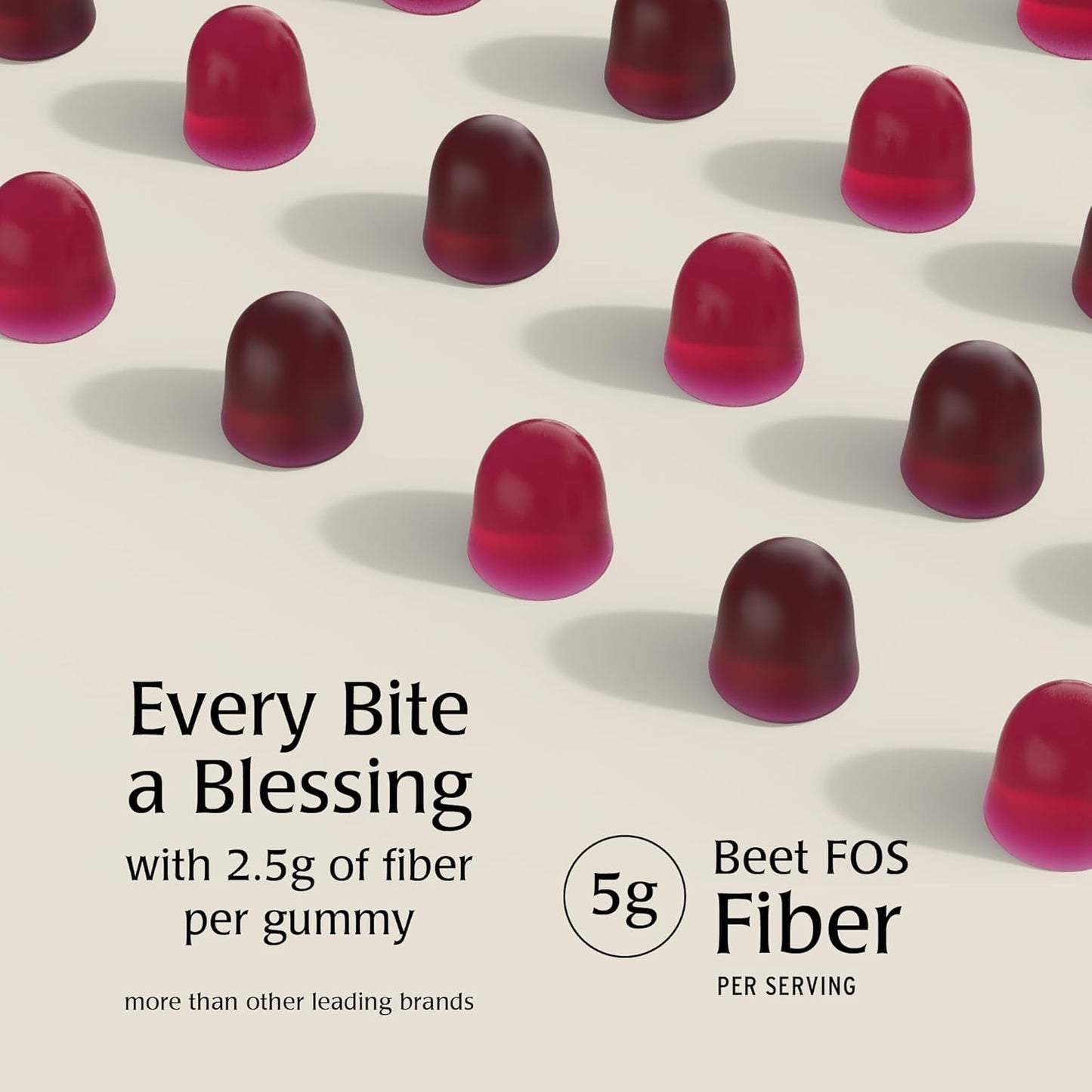 High Fiber Blessments Prebiotic Gummies for Adults & Kids - 5g (60 Count) Vegan & Keto Friendly Supplement for Digestive Health - No Added Sugar