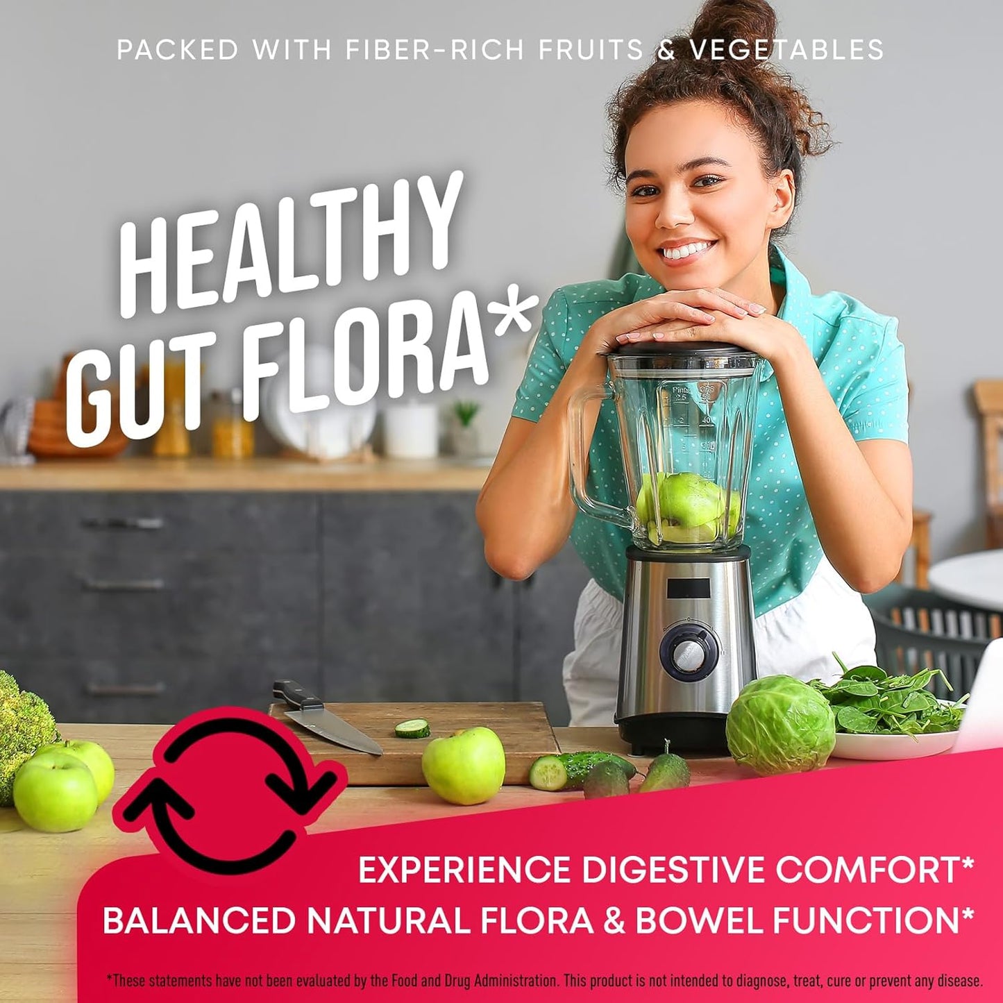 High Fiber Superfood Supplement for Immunity, Gut Health & Energy - JOYLI Nutrition Fruits and Veggies Capsules with Marshmallow Root - 240 Super Reds & Greens Powder Capsules