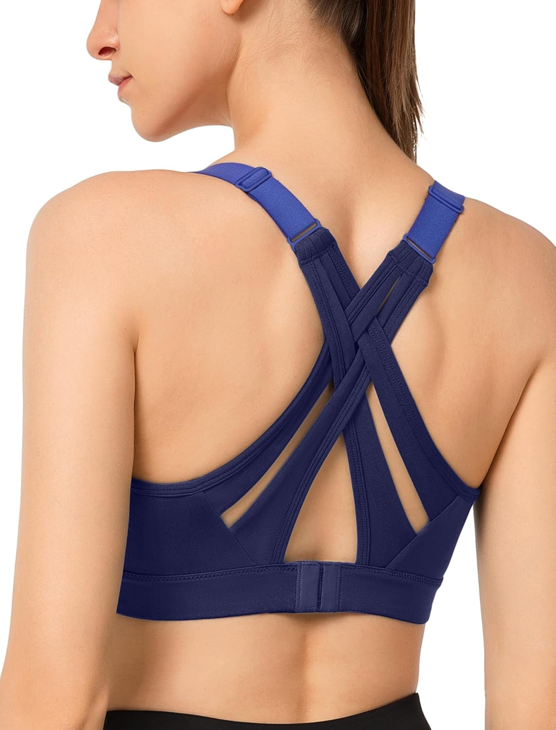 High Impact Yvette Sports Bra with Adjustable Criss Cross Back - Full Support and No Bounce for Large Busts