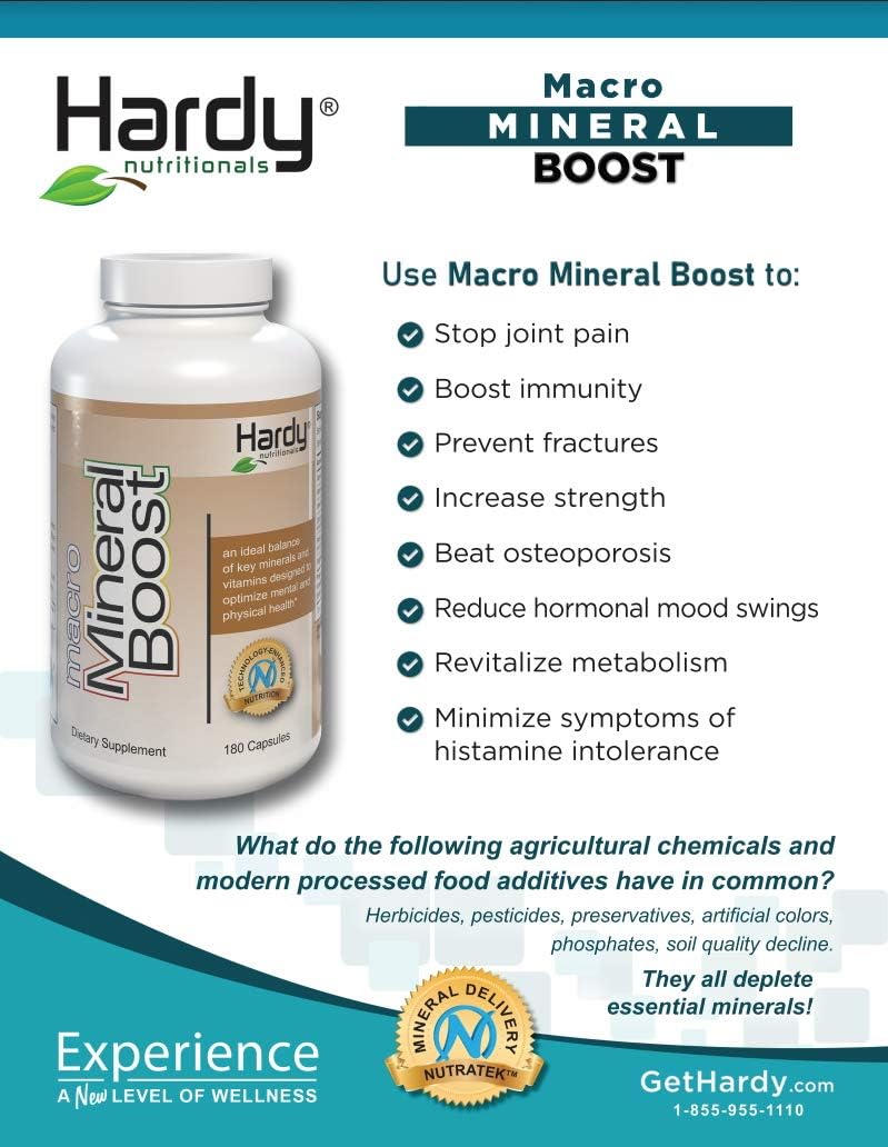 High Intensity Calcium Supplement with Vitamin C, D, K, Phosphorus, and Magnesium for Bone & Teeth Health - Hardy Nutritionals Macro Mineral Boost - Ultra Absorbable Formula