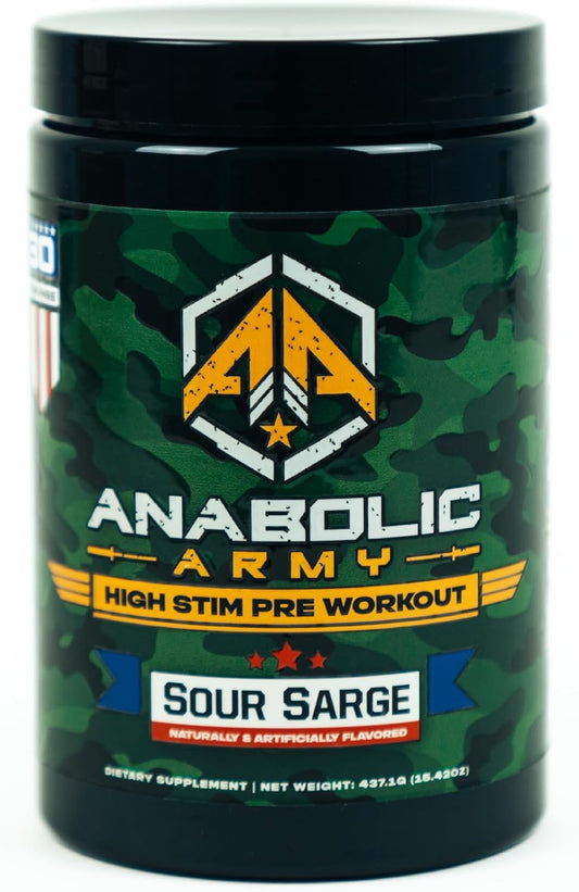 High-Performance Anabolic Army Preworkout Powder for Explosive Energy, Focus, and Muscle Pumps | Sports Nutrition Supplement with 30 Servings for Better Gym Performance and Recovery