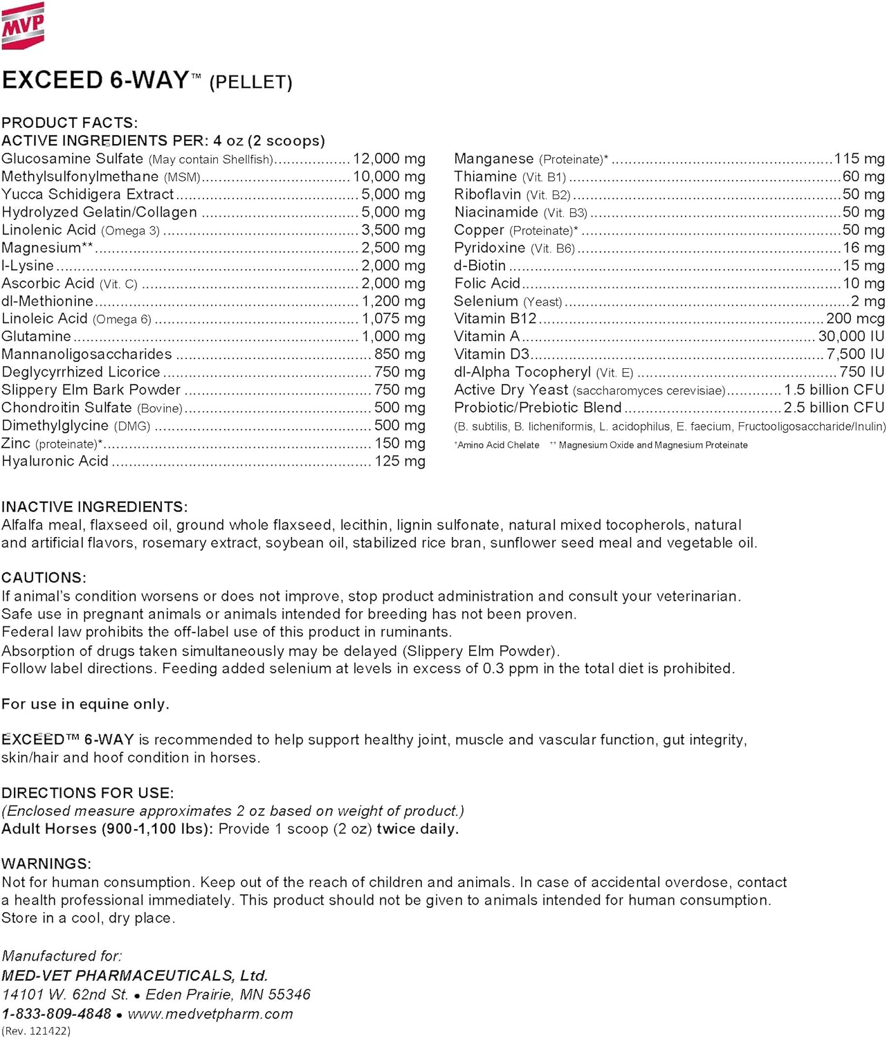 High Performance Horse Support: MVP Exceed 6-Way Supplement (8 lb) - All-in-One Formula