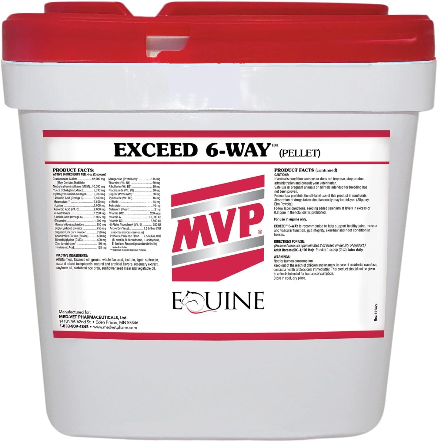High Performance Horse Support Pellets - MVP Exceed 6-Way Formula (32lb) - Joint, Hoof, Hair, Gastric, Digestion, Muscle Support