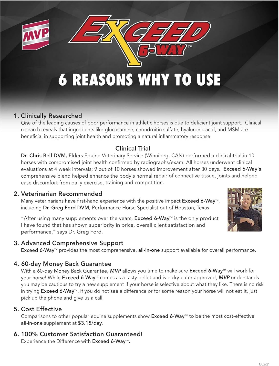 High Performance Horse Support Pellets - MVP Exceed 6-Way Formula (32lb) - Joint, Hoof, Hair, Gastric, Digestion, Muscle Support