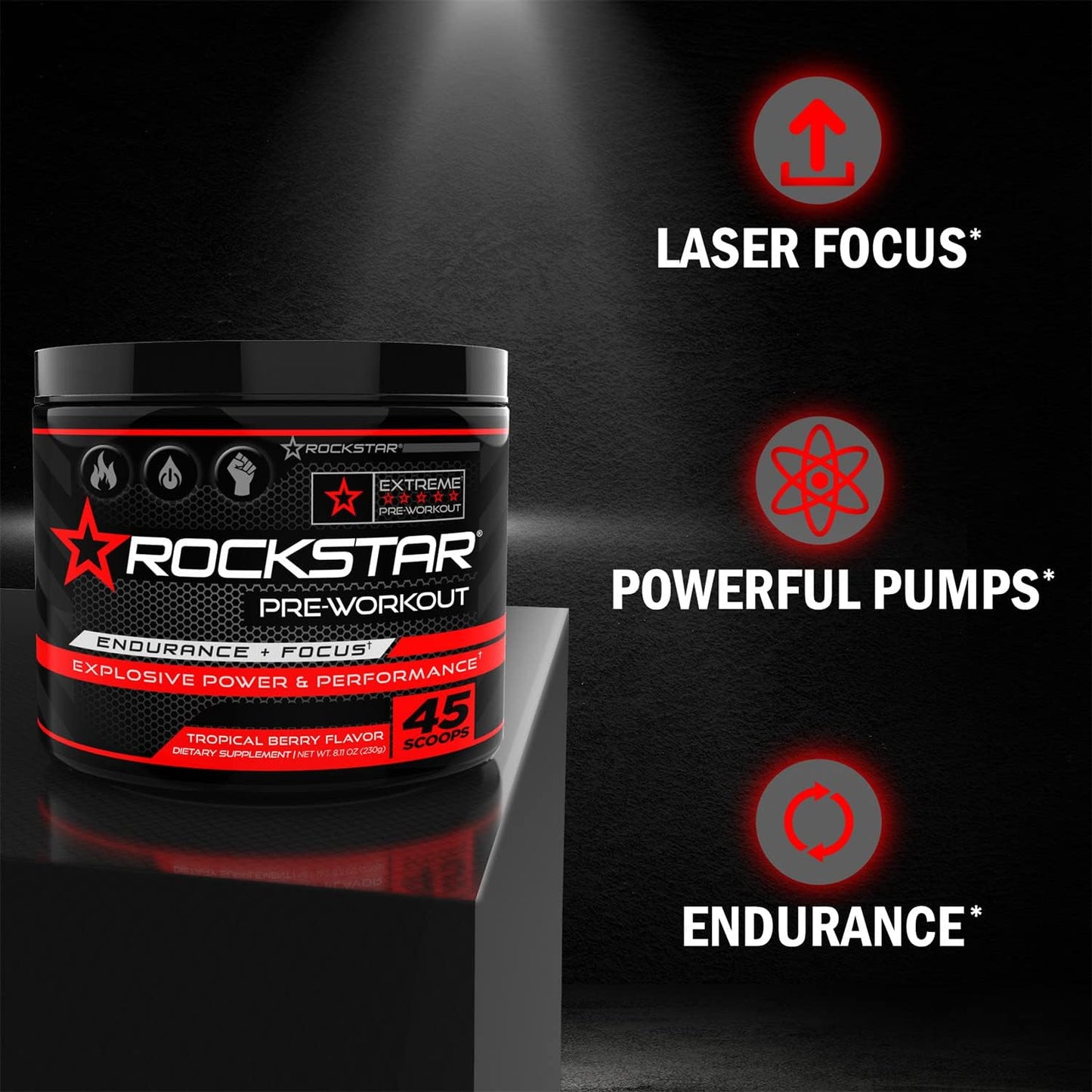High Performance Pre-Workout Supplement for Focus, Endurance, Power, and Pump with L-Citrulline, L-Arginine, and Creatine - 45 Servings