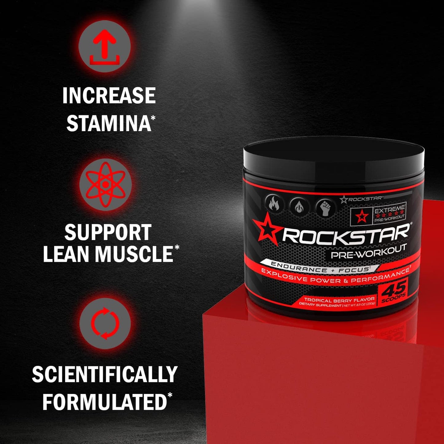 High Performance Pre-Workout Supplement for Focus, Endurance, Power, and Pump with L-Citrulline, L-Arginine, and Creatine - 45 Servings