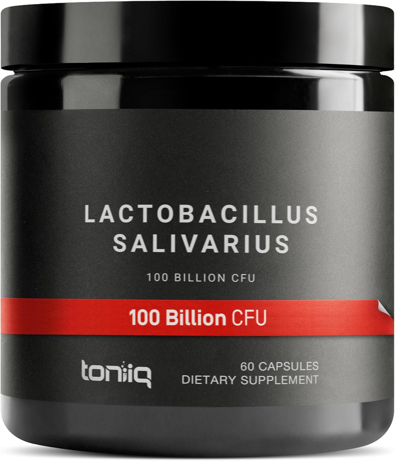 High-Potency 100 Billion CFU Lactobacillus Salivarius Probiotic Capsules - Third-Party Tested - 60 Capsules, 30 Servings