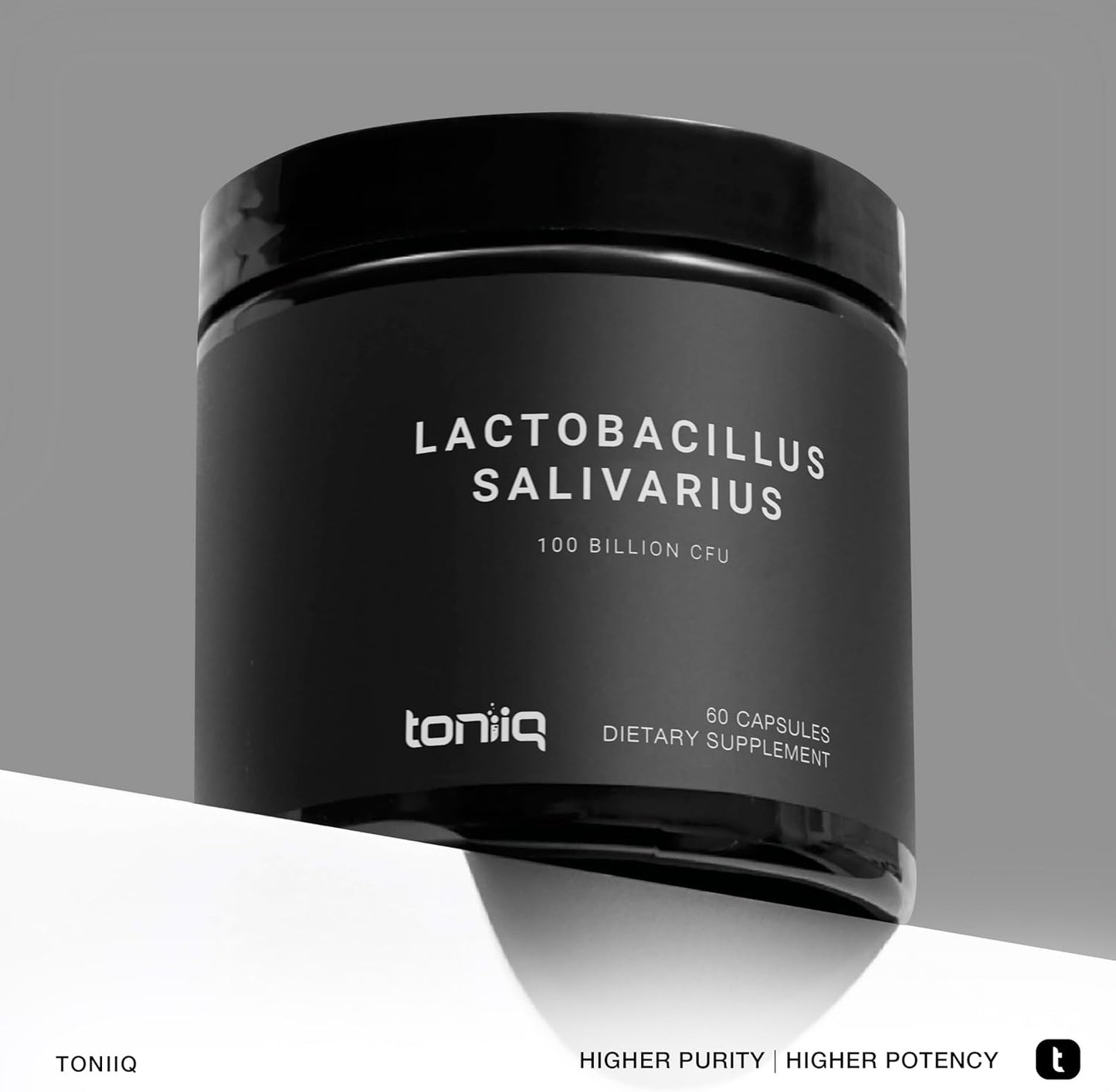 High-Potency 100 Billion CFU Lactobacillus Salivarius Probiotic Capsules - Third-Party Tested - 60 Capsules, 30 Servings