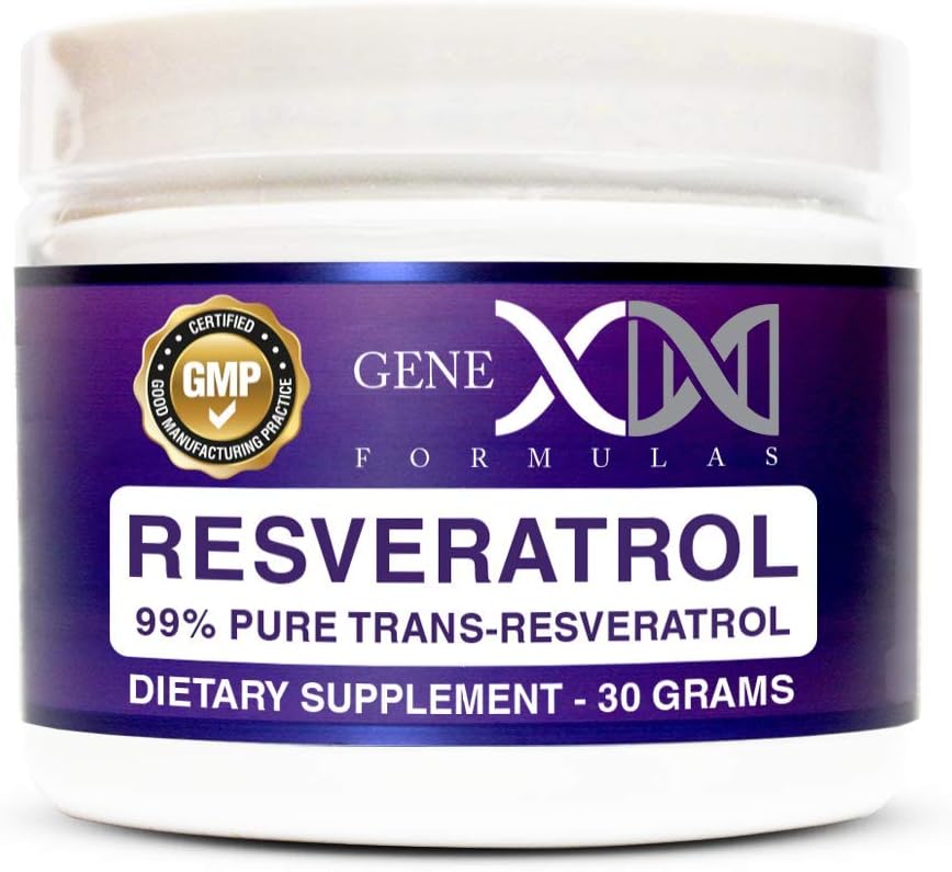 High Potency 1000mg Trans-Resveratrol Powder - 30 Servings - Pharmaceutical Grade - GMP & NSF Certified