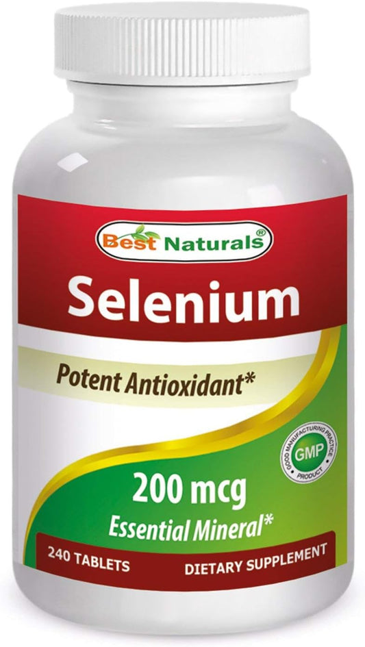 High Potency 200 mcg Selenium Supplement - 240 Capsules by Best Naturals