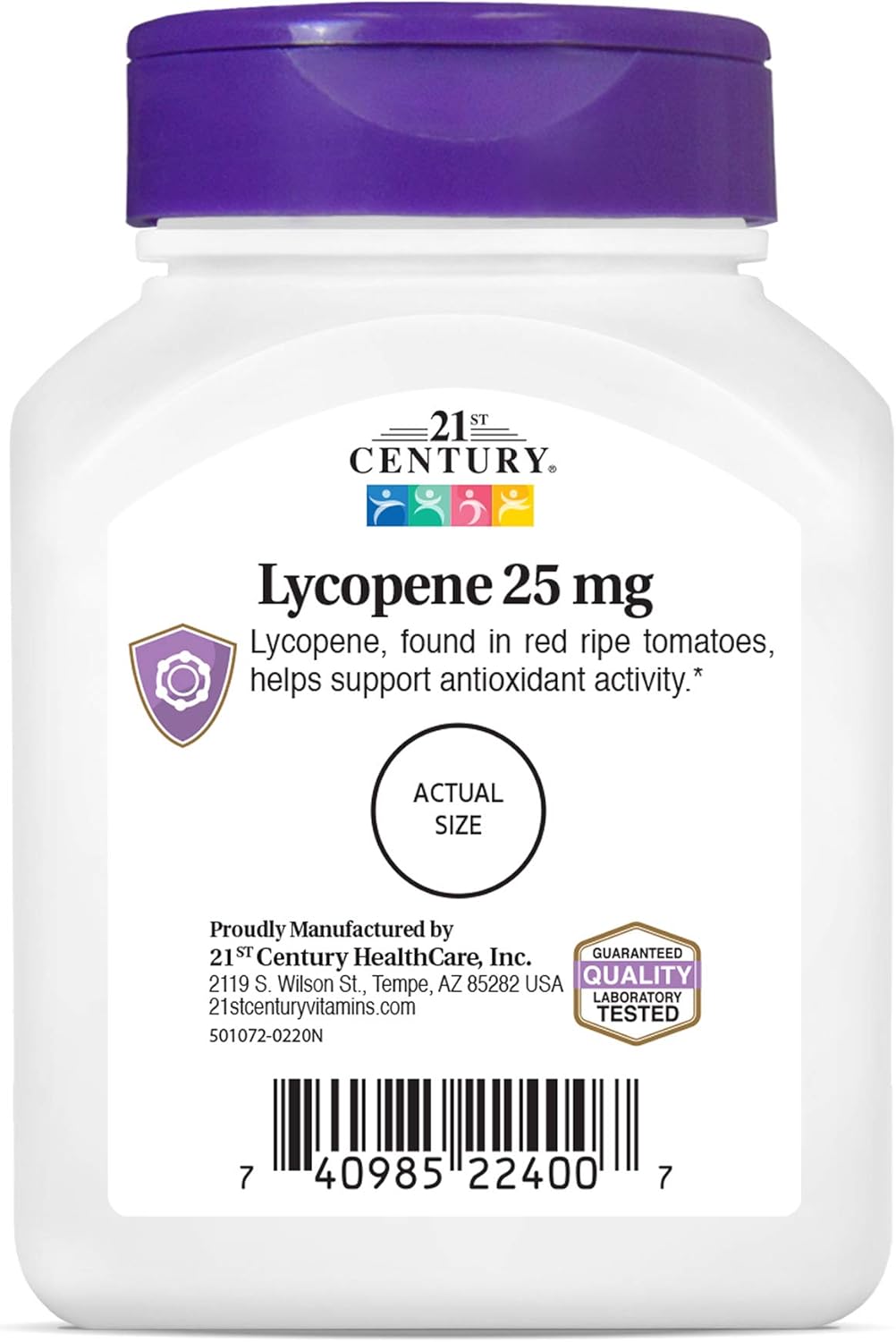 High-Potency 21st Century Lycopene Tablets - 25mg, 60 Count