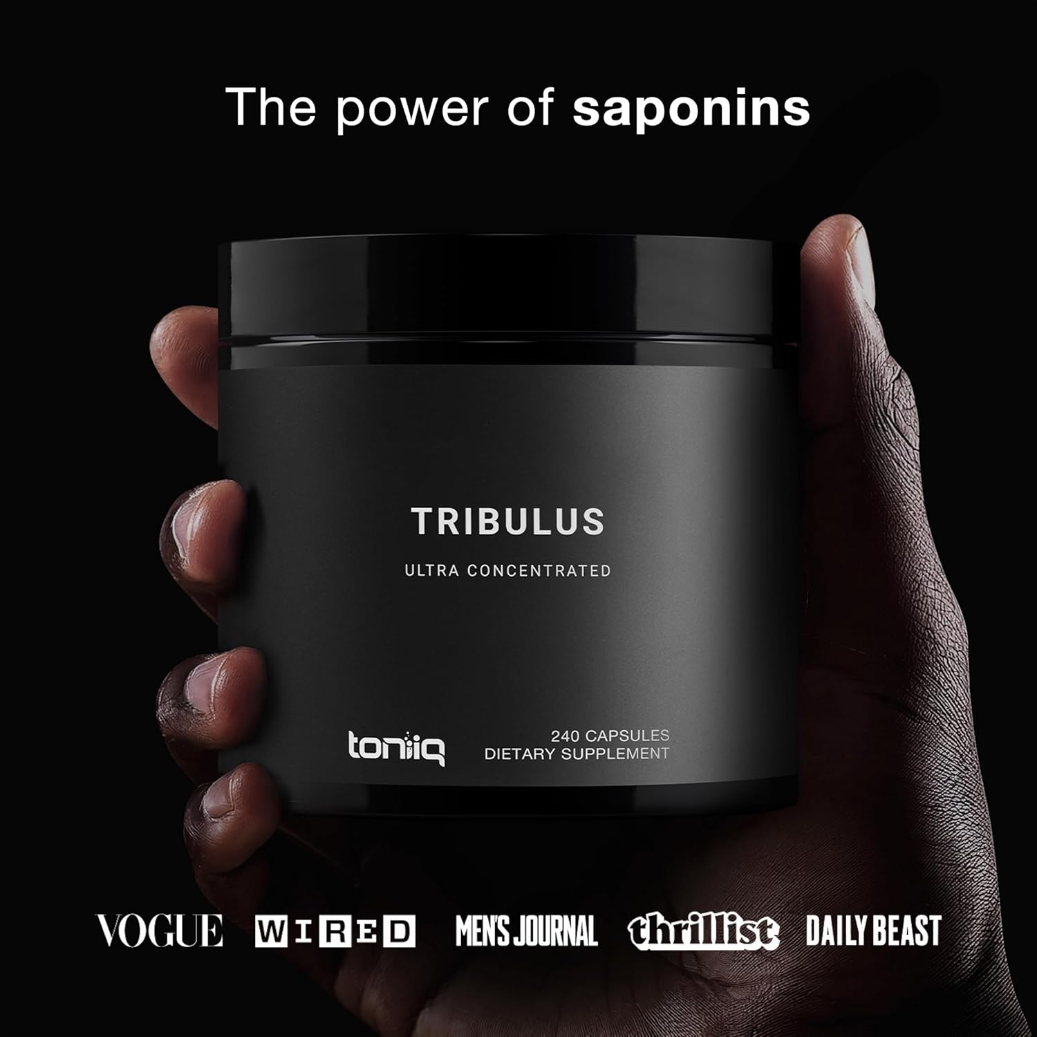 High Potency 25:1 Tribulus Terrestris Extract for Men - 1300mg Formula - 95% Saponins - 240 Capsules - Third-Party Tested