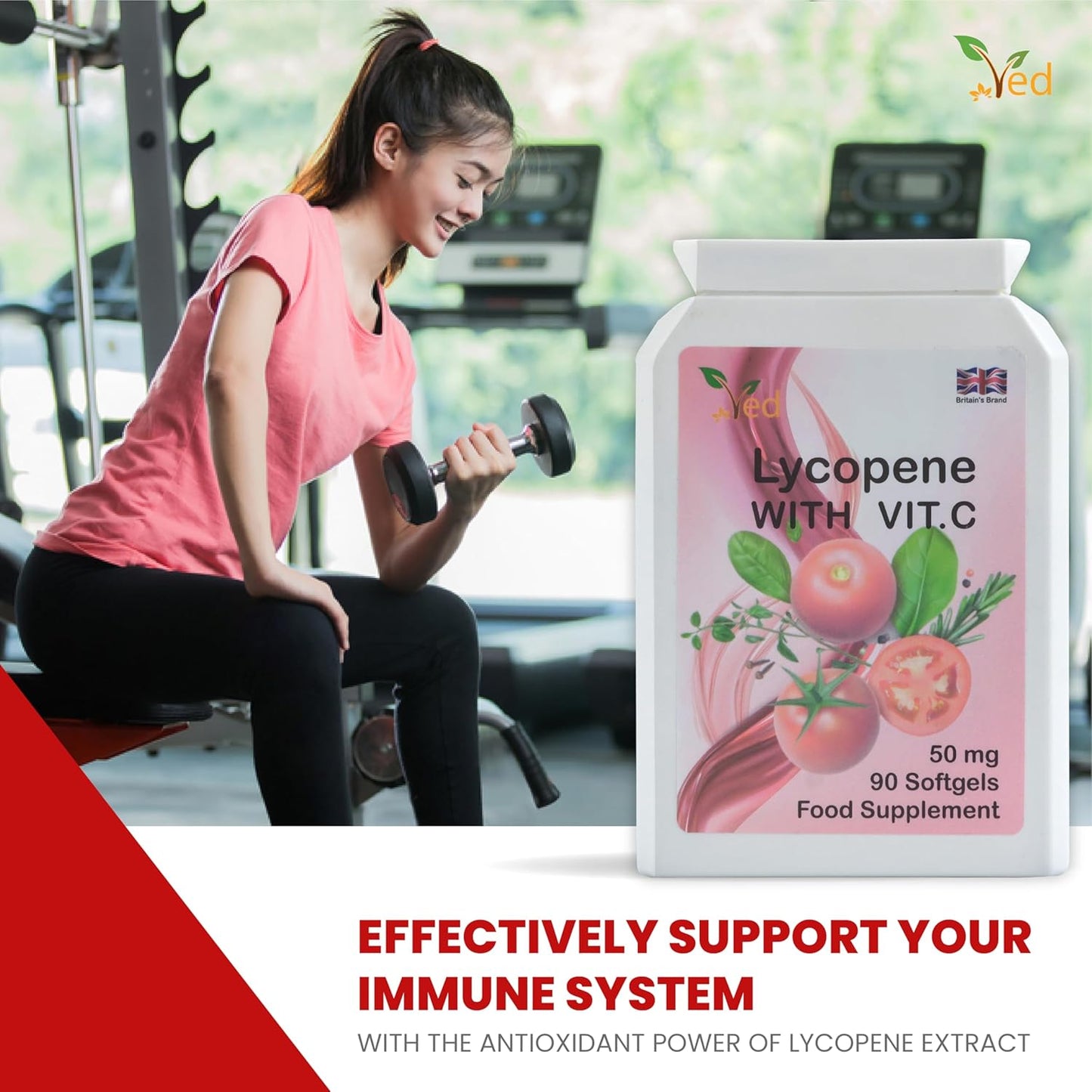 High Potency 50mg Lycopene Supplement in 90 Softgel Capsules