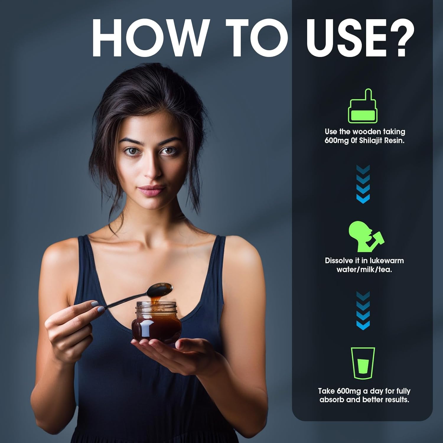 High Potency 600mg Pure Siberia Organic Shilajit Resin for Energy, Strength, and Immunity - Men & Women's Shilajit Resin