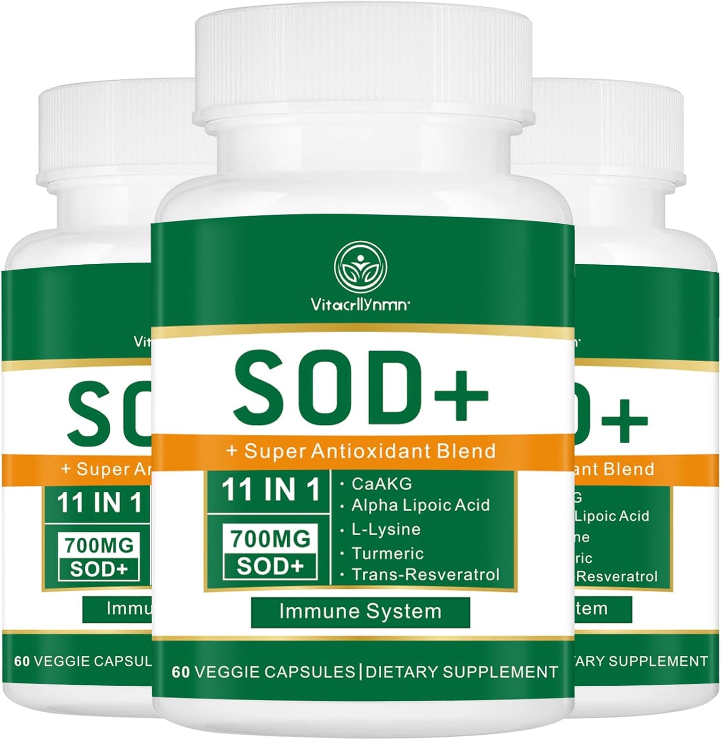 High Potency 700mg SOD Supplement for Cellular Health - Antioxidant Capsules with Superoxide Dismutase - 180 Count