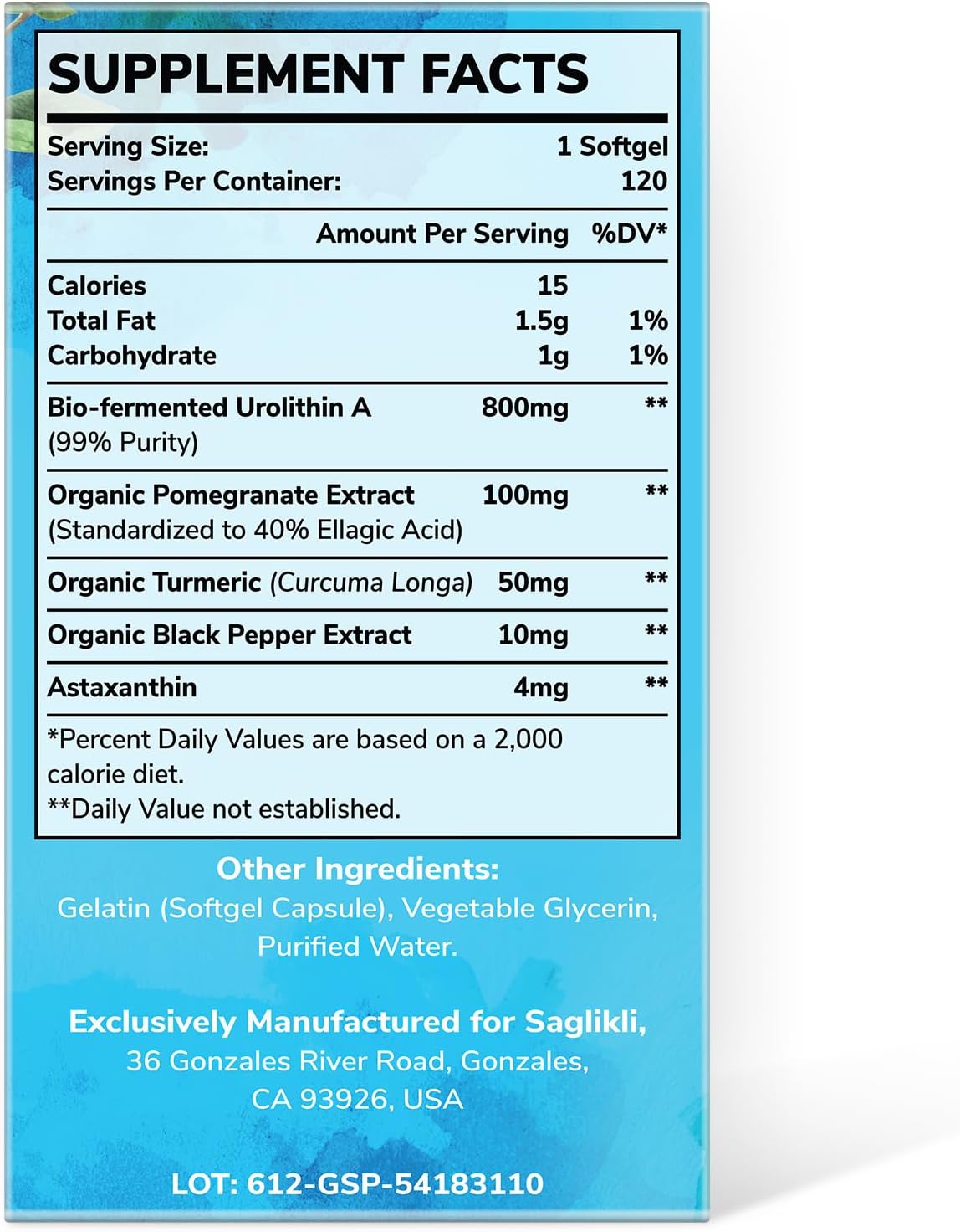 High-Potency 800MG Urolithin A Supplement Softgels for Health - Pack of 120