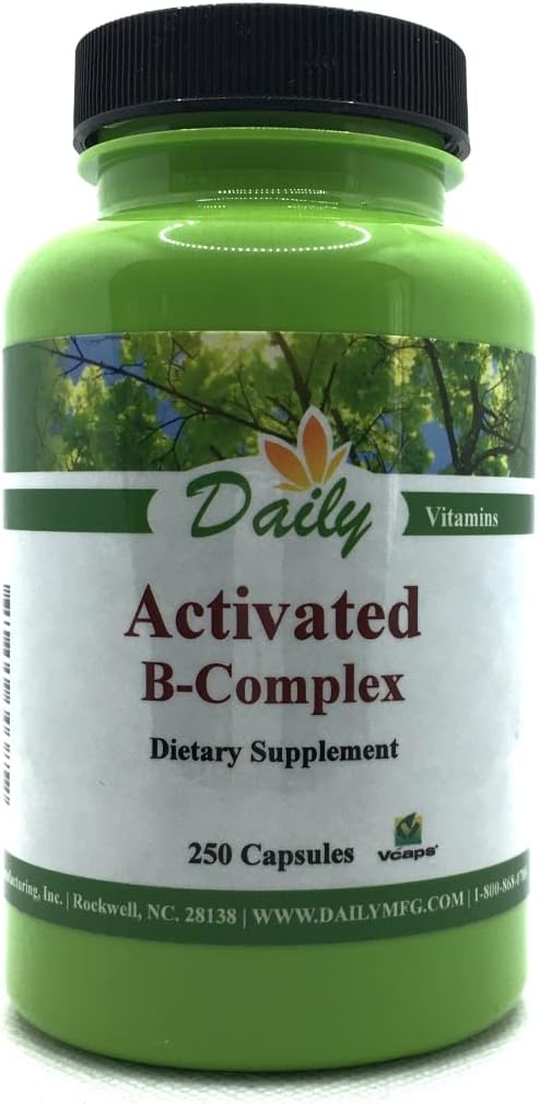 High Potency Activated B-Complex Supplement - 250 Capsules for Daily Manufacturing