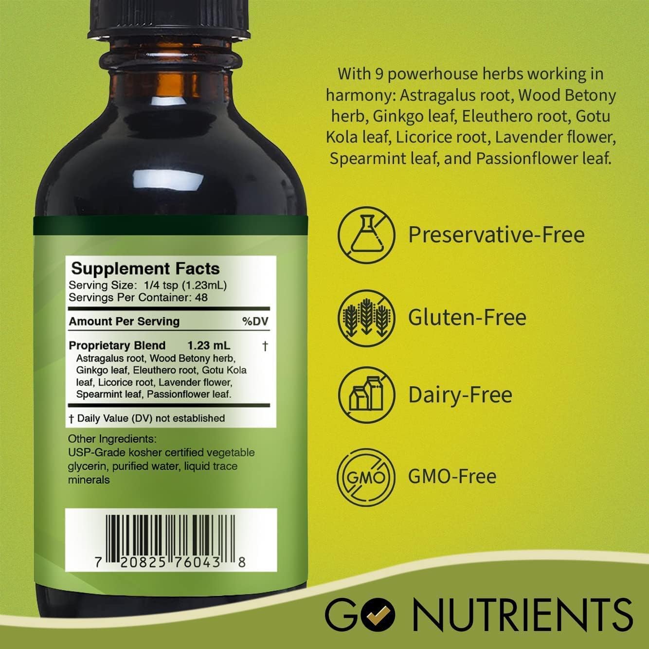 High Potency Adrenal Edge & Nascent Iodine Liquid Drops for Energy & Fatigue - Non-GMO, Gluten-Free Supplement to Manage Cortisol Levels