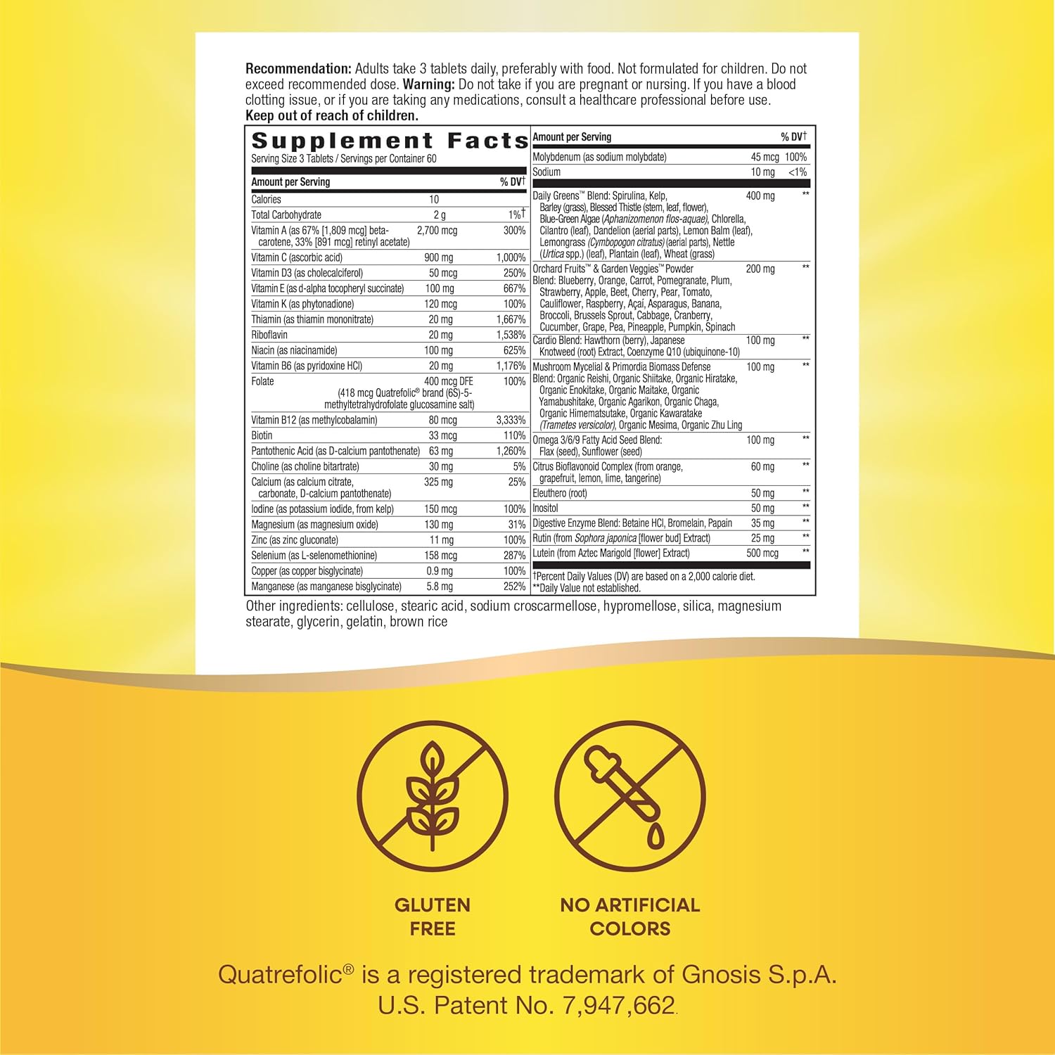 High-Potency Adult Multivitamin with B-Vitamins for Energy, Methylated B12 & Folate, 180 Tablets