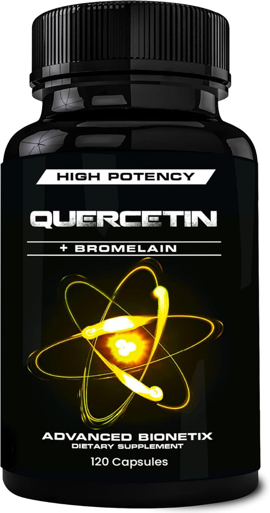 High Potency Advanced Bionetix Querce-Tal™ Quercetin + Bromelain Capsules for Anti-Oxidant, Heart & Immune Health (120 Veg Caps)