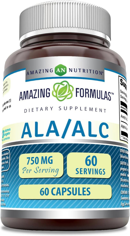 High Potency Ala/ALC Supplement - 750 mg, 60 Capsules for Enhanced Nutrition