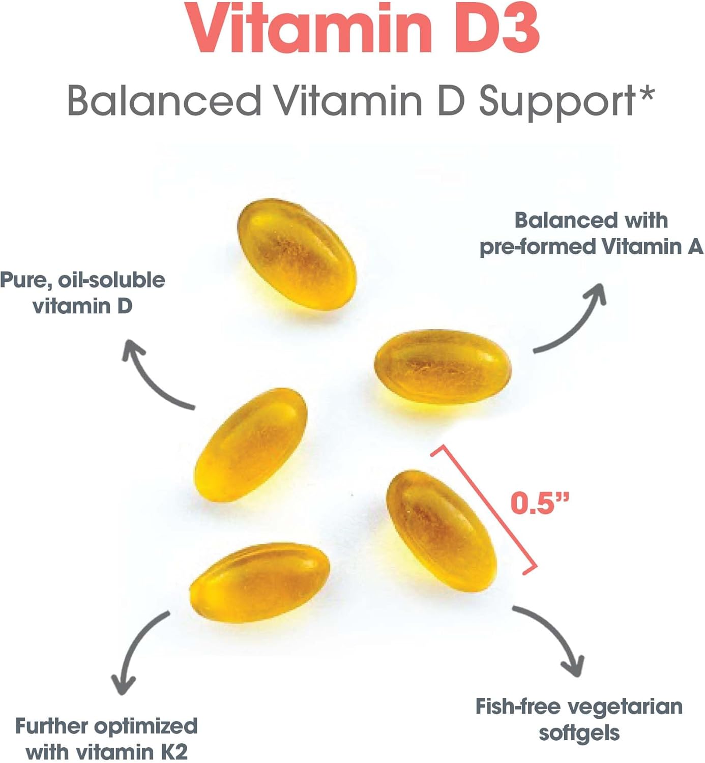 High Potency Allergy Research Group Vitamin D3 Complete Supplement with Vitamin K2, A, DeltaGold Tocotrienols - 120 Veggie Softgels