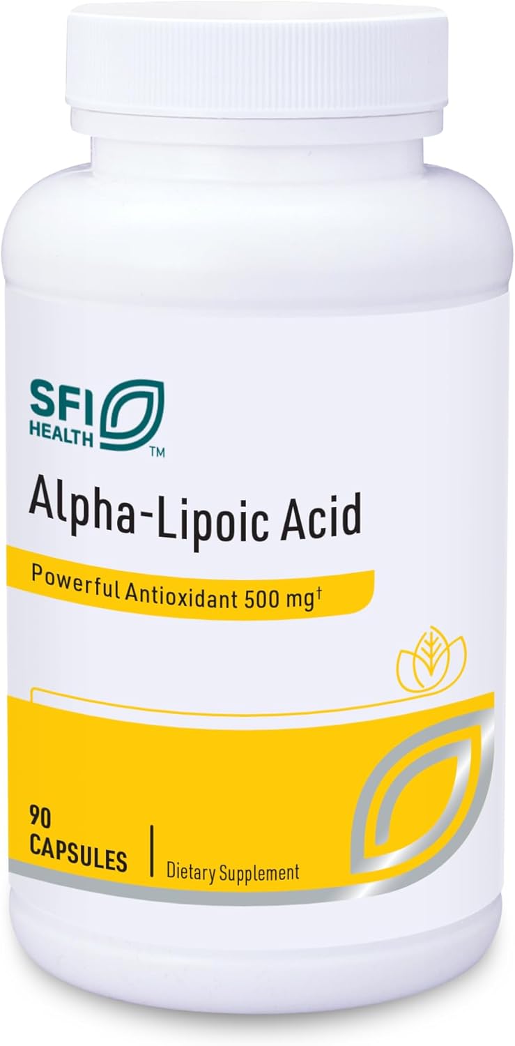 High Potency Alpha-Lipoic Acid 500mg Capsules - Antioxidant & Detox Support - Cardiovascular & Liver Health - 90 Count, Soy & Yeast Free