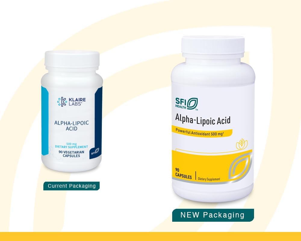 High Potency Alpha-Lipoic Acid 500mg Capsules - Antioxidant & Detox Support - Cardiovascular & Liver Health - 90 Count, Soy & Yeast Free