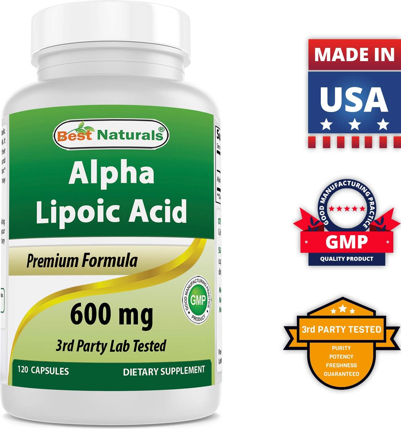High-Potency Alpha Lipoic Acid 600mg & COQ10 100mg Supplement for Cellular Health and Energy Support