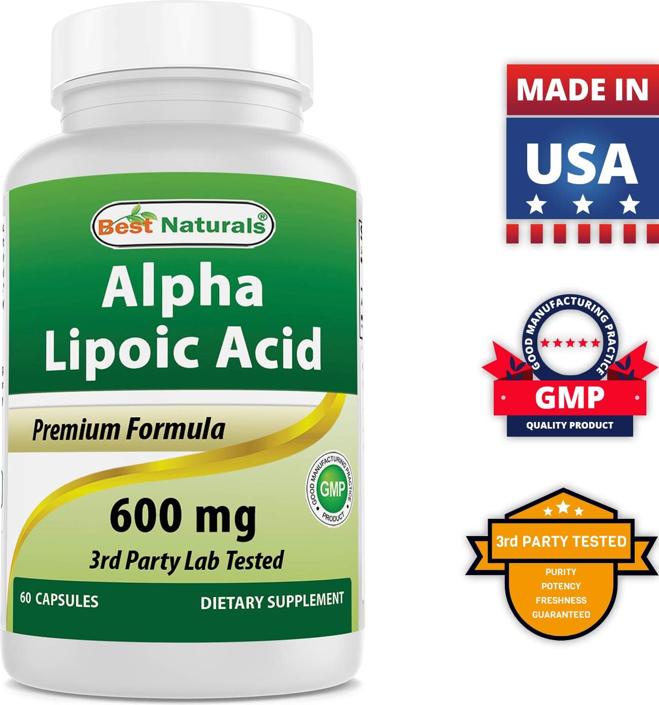 High Potency Alpha Lipoic Acid & Acetyl L-Carnitine Supplement - 600mg & 1000mg Capsules for Enhanced Health