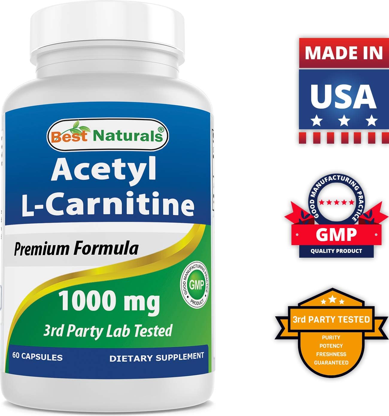 High Potency Alpha Lipoic Acid & Acetyl L-Carnitine Supplement - 600mg & 1000mg Capsules for Enhanced Health