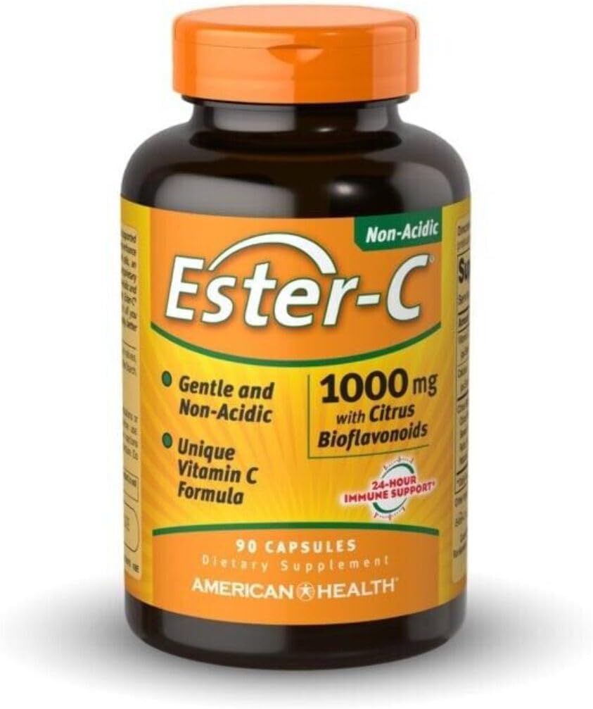 High Potency American Health Ester C 1000mg Tablets with Citrus Bioflavonoids - 90 Count Pack