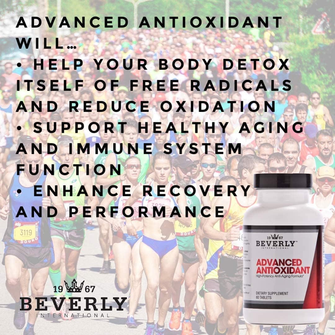 High Potency Anti-Aging Antioxidant Supplement with Vitamins A, C, E, and Selenium - 60 Tablets by Beverly International