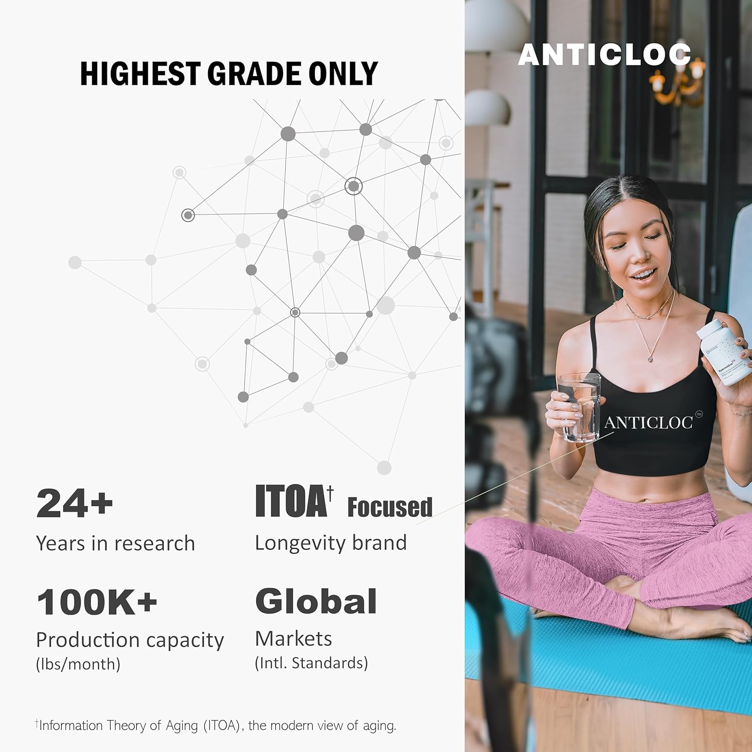 High Potency AntiCloc Premium Resveratrol Tablets - 90 Day Supply | 1000MG | 98% Purity | Enhanced Absorption | Supports SIRT1 and AMPK | Promotes Autophagy | Anti-Aging Formula