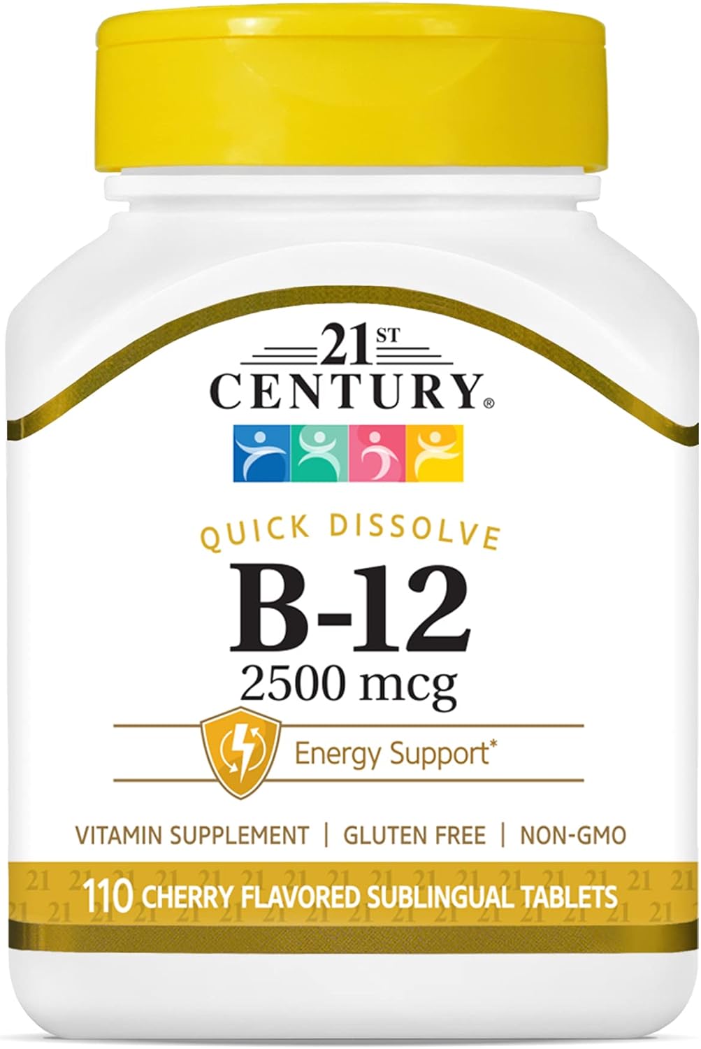 High Potency B12 & Slow Release Iron Supplement Combo - 110 Count B12 2500mcg & 60 Count Iron Tablets