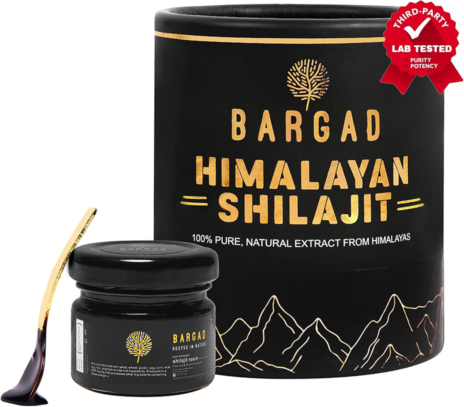 High Potency Bargad Pure Himalayan Shilajit Resin for Energy Boost & Immune Support | Lab Tested Gold Grade 100% Pure Shilajit with Fulvic Acid & 85+ Trace Minerals | 30 Gm for Men & Women