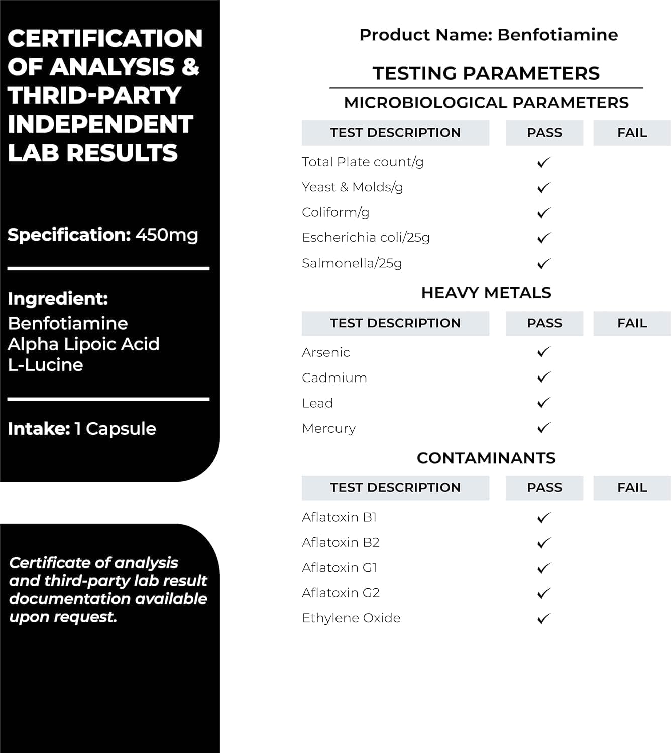 High Potency Benfotiamine Supplement Capsules 60 Count - Supports Cellular Function, Bioavailable Vitamin B1, Vegan & Non-GMO, Gluten Free - Unisex Adults