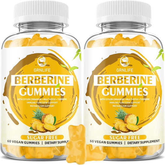 High Potency Berberine Gummies with Ceylon Cinnamon for Immune & Metabolism Support - 120 Count