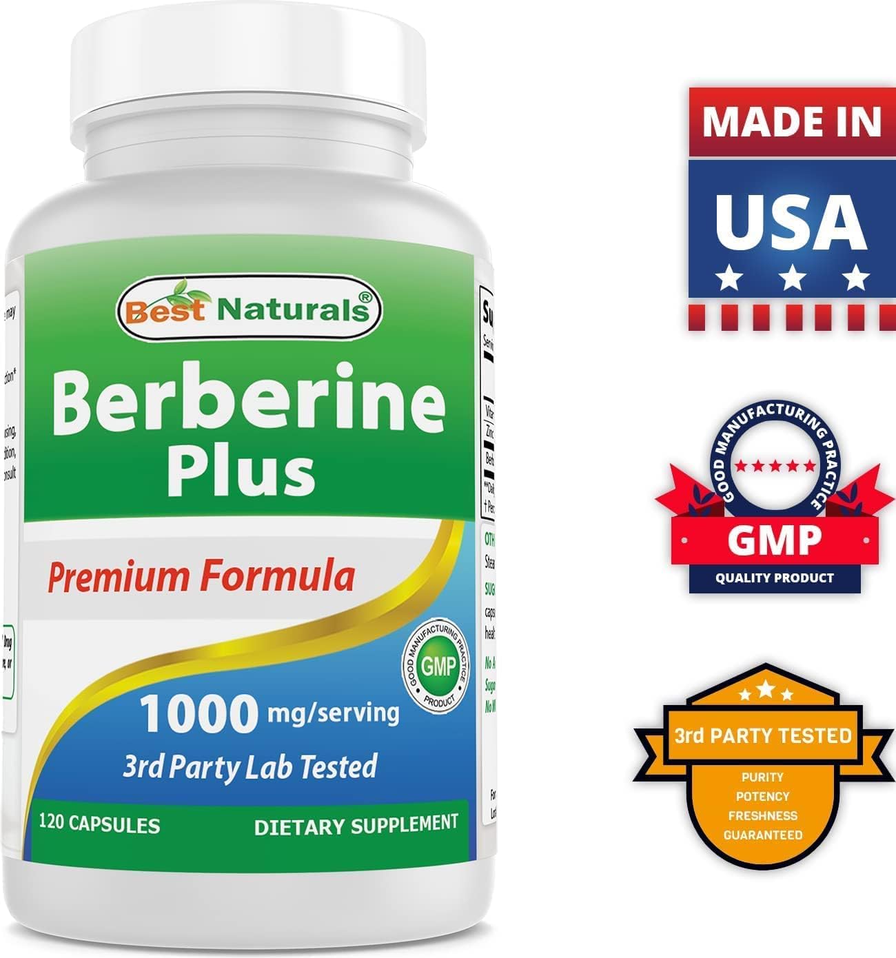 High-Potency Berberine Plus Alpha Lipoic Acid Supplement - 1000mg Berberine & 600mg ALA