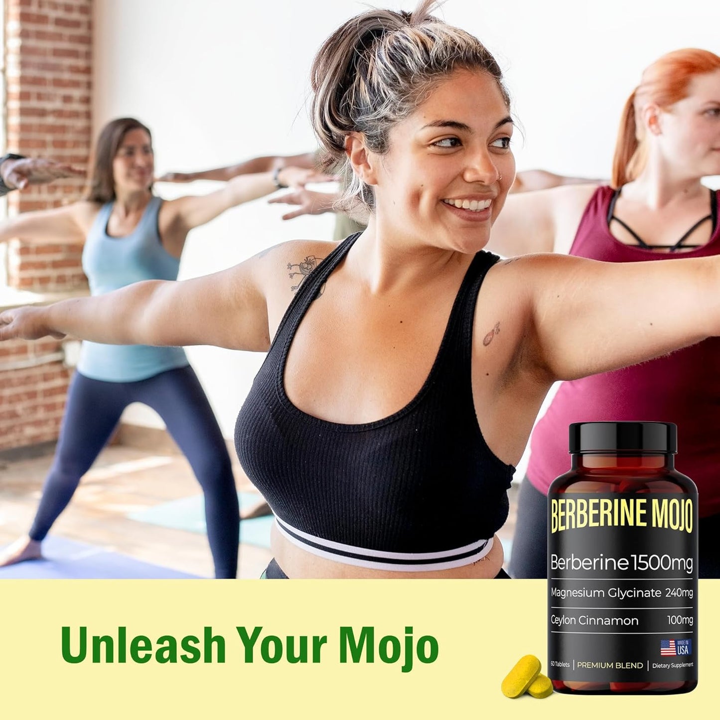 High Potency Berberine Supplement with Magnesium Glycinate & Ceylon Cinnamon for Weight Management & Gut Health - 60 Tablets, Made in USA