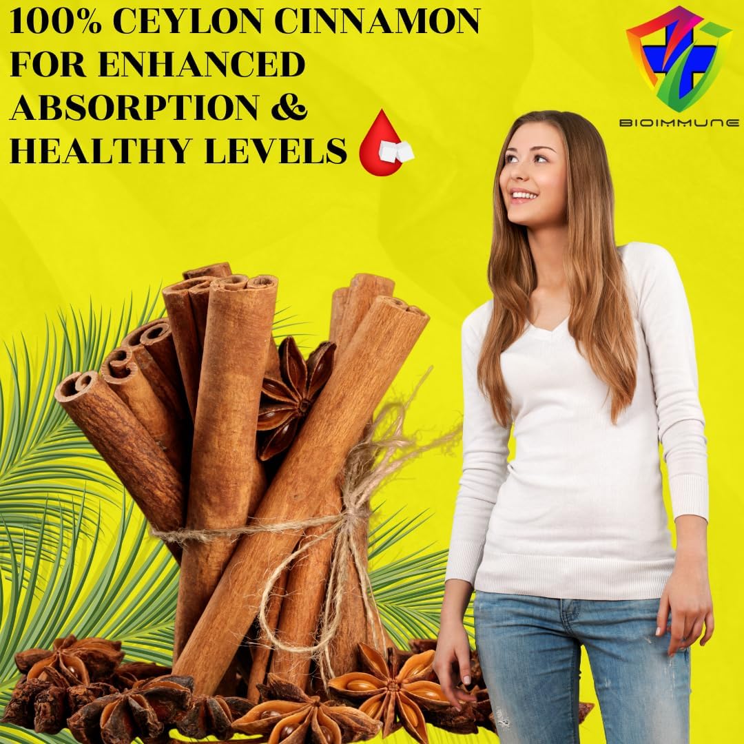 High Potency BioImmune Berberine Supplement with Ceylon Cinnamon for Maximum Absorption - 8,500mg Capsule