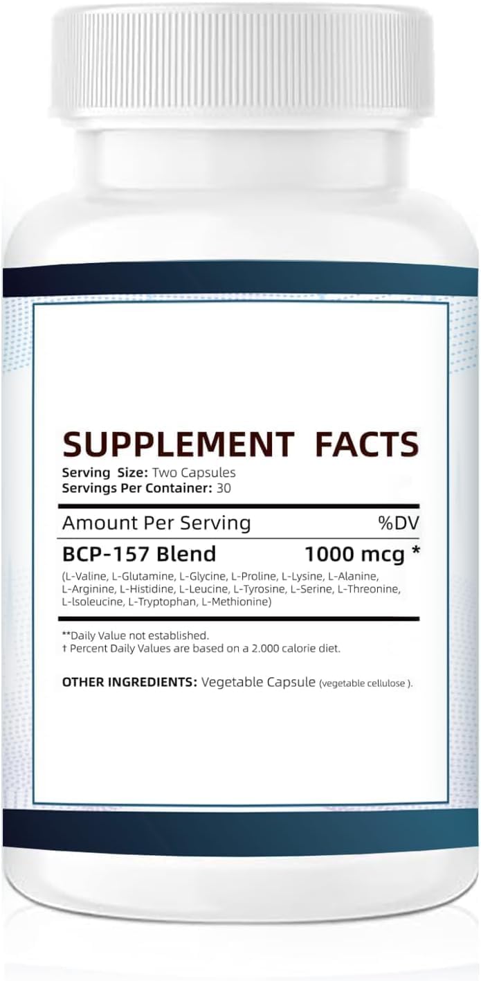 High Potency BPC-157 Pro Capsules 1000mcg - New Protective Compound 157 Supplement Gluten-Free 60ct