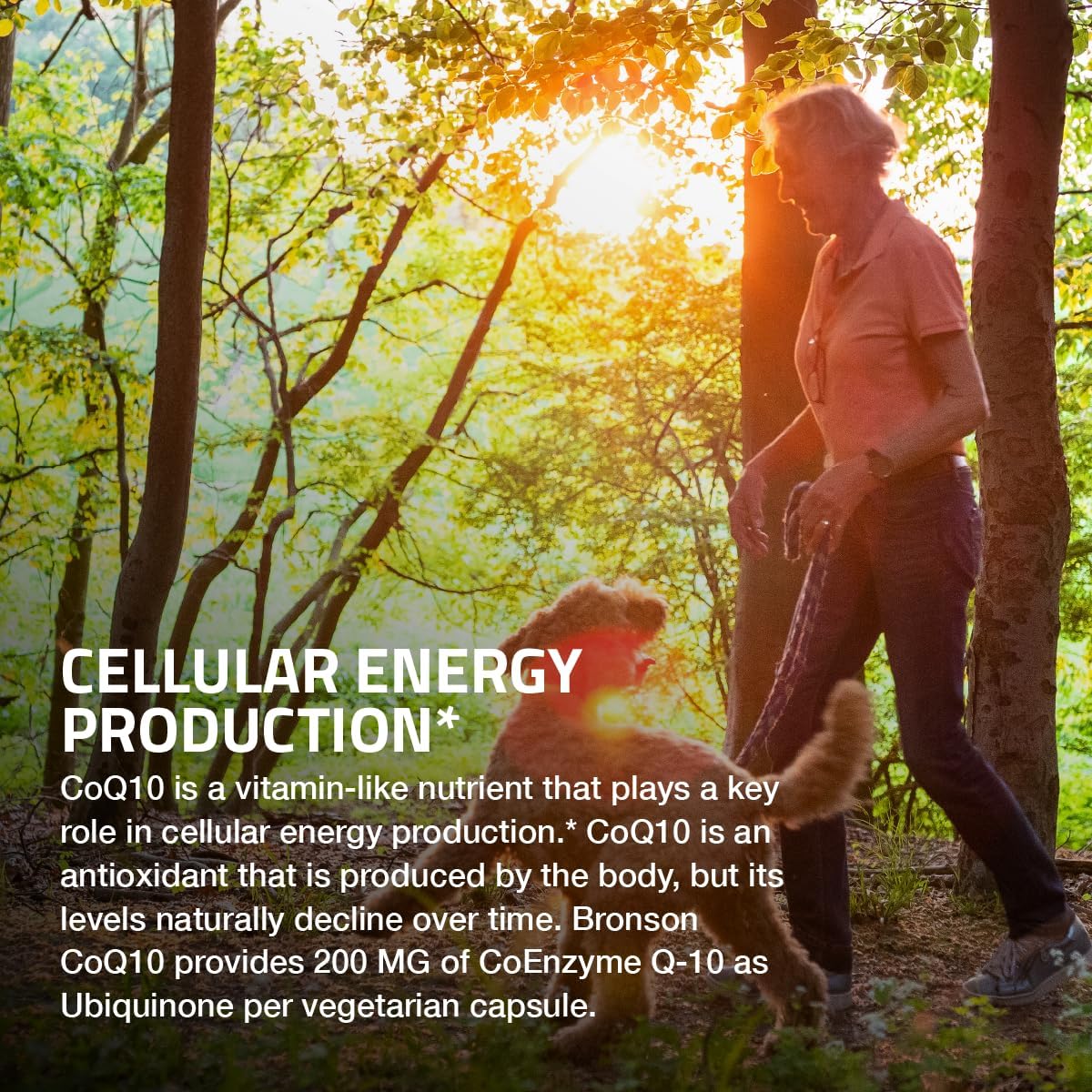 High Potency Bronson CoQ10 200 MG for Cellular Energy Production - 60 Vegetarian Capsules