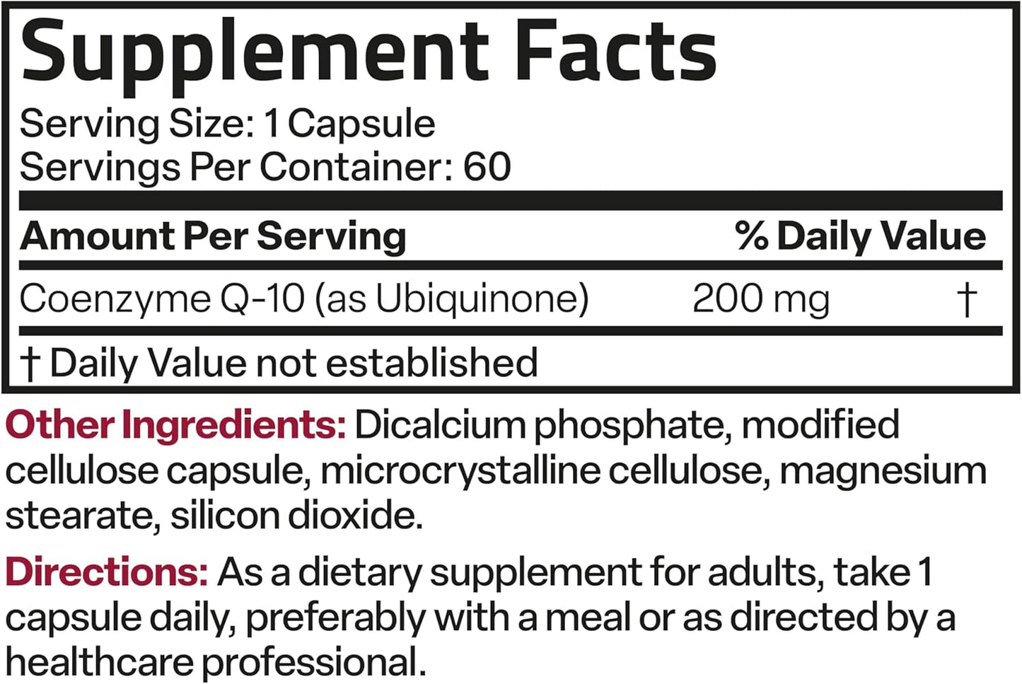 High Potency Bronson CoQ10 200 MG for Cellular Energy Production - 60 Vegetarian Capsules