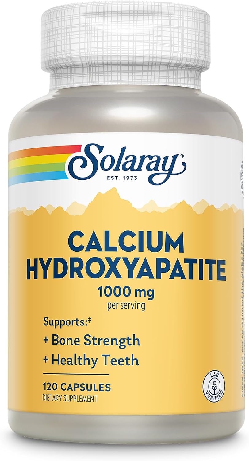 High Potency Calcium Hydroxyapatite Supplement for Bone Strength - 1000mg per Serving - Supports Healthy Teeth - Lab Verified - 60-Day Guarantee - 120 Capsules, 30 Servings