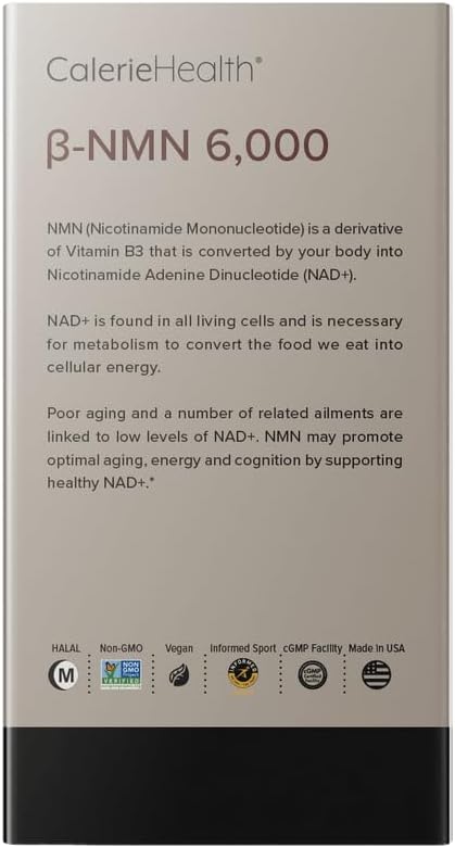 High Potency Caleriehealth β-NMN Supplement - 6,000mg, 30 Tablets