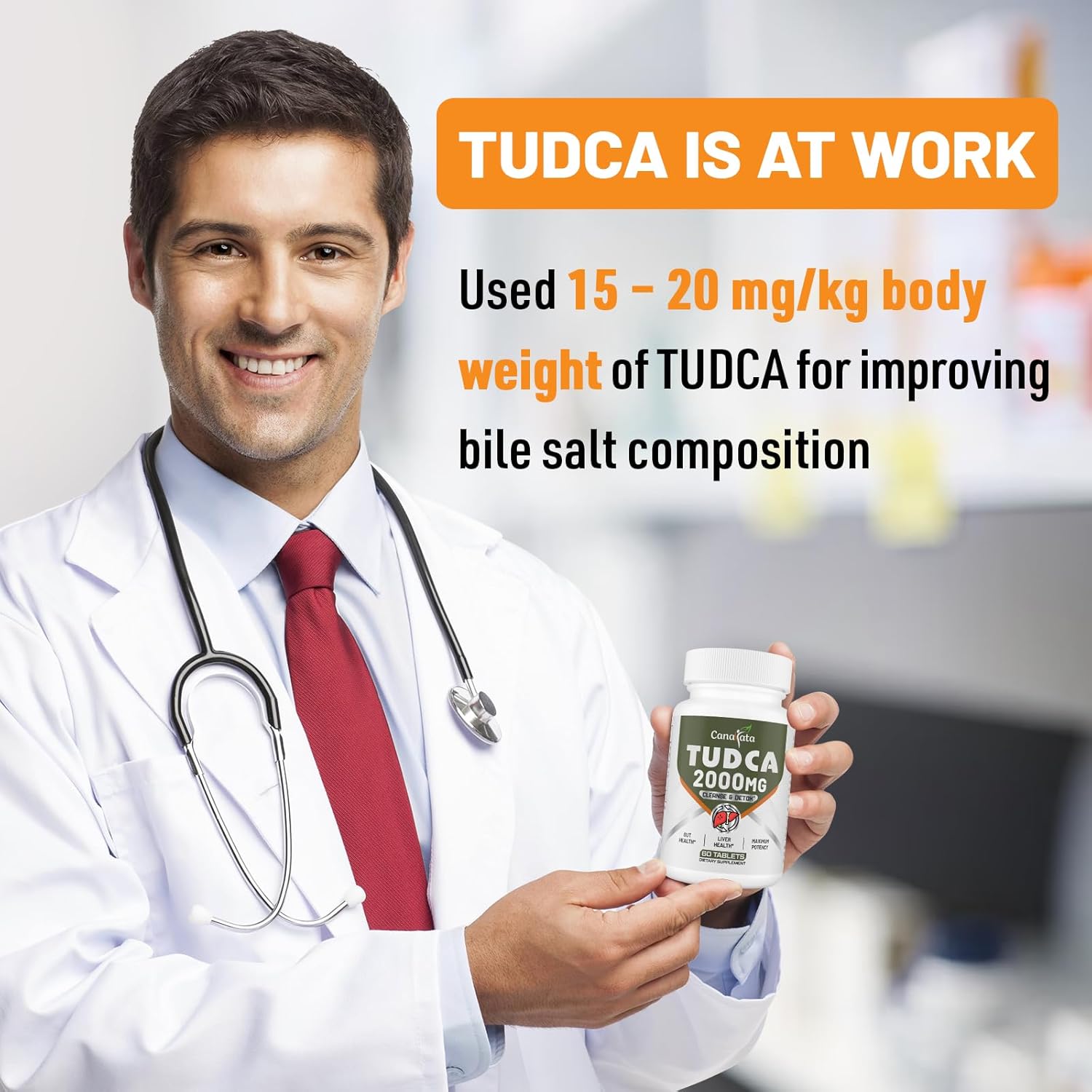 High Potency Canarata TUDCA Liver Support Supplement - Promotes Liver Detox & Cleansing - Supports Liver & Gallbladder Health - Easy-to-Swallow Tablets - 60 Day Supply